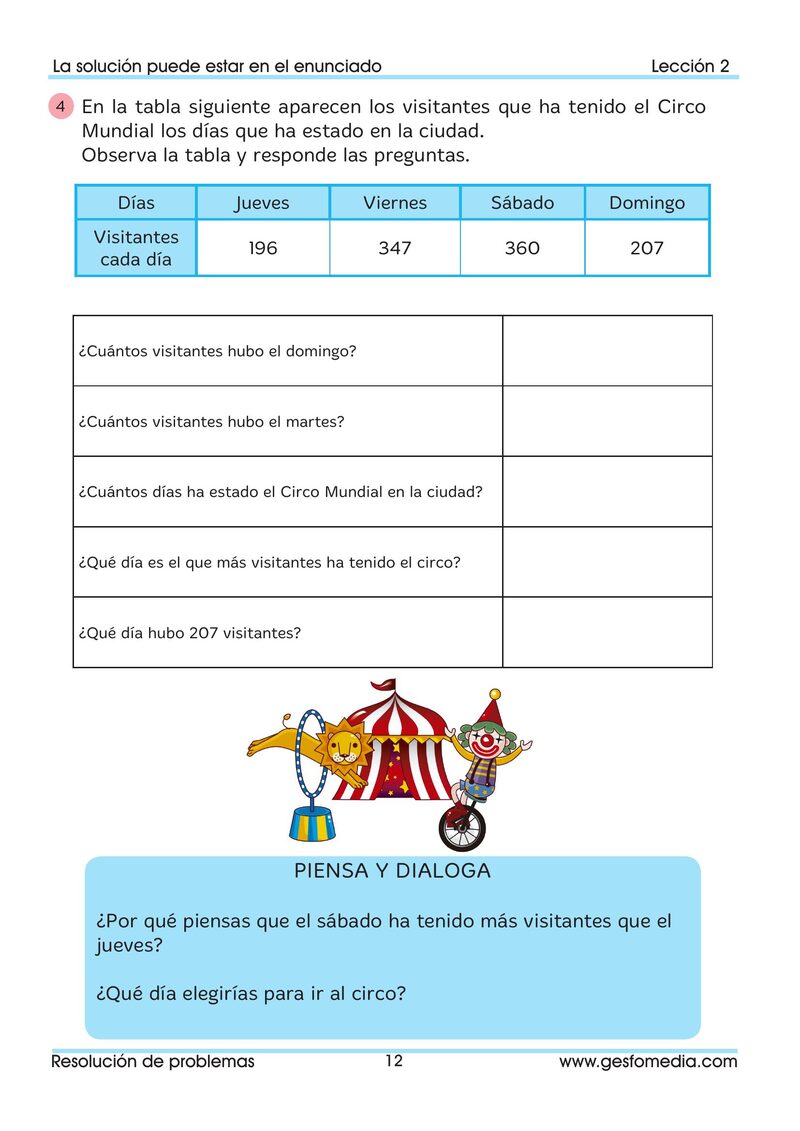 Página de muestra del cuaderno