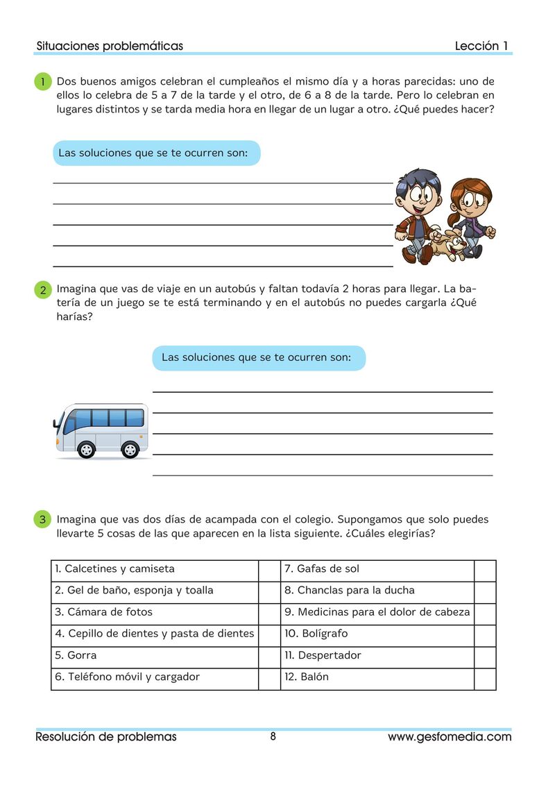 Página de muestra del cuaderno