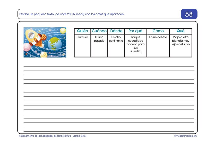 Página de muestra del cuaderno