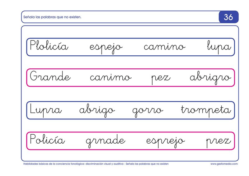 Página de muestra del cuaderno